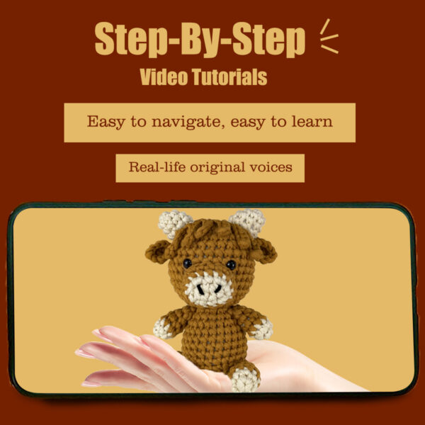 O1CN01TaXJA21TEoBAV5u8f_!!2219055272351-0-cib Highland Cow Crochet Material Pack - Handmade DIY Knitting Kit