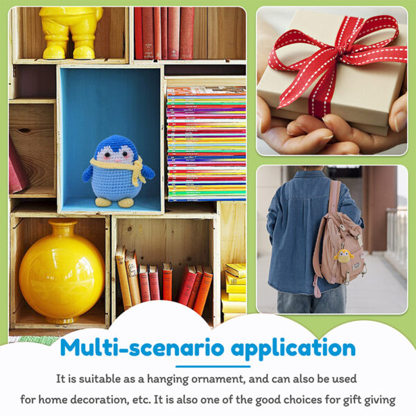 New animal crochet material pack - Penguin family milk cotton ball yarn for DIY knitting of dolls as gifts