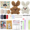 New wool felt DIY kit for making cute stuffed toy rabbits and their friends. Part of the animal series. Ideal for creating decorative items.