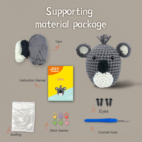 Crochet knitting material pack - Cute koala crochet DIY material pack