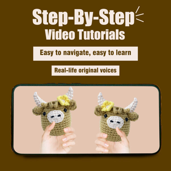 O1CN01hGlkI91TEoCFiuVkY_!!2219055272351-0-cib Highland Cow Crochet Material Pack - Handmade DIY Knitting Kit