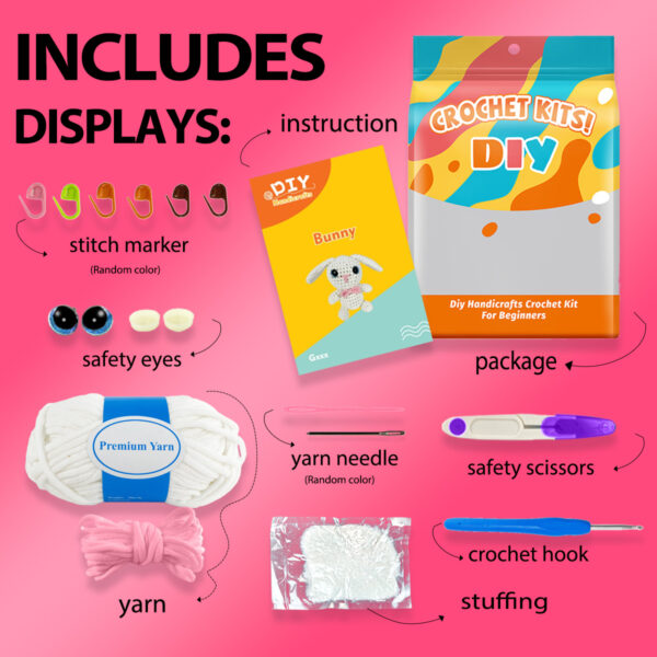 Crochet material pack - Animal series - Yarn for crochet DIY gift