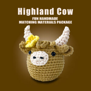 O1CN01oHlcXB1TEoCDbWXoq_!!2219055272351-0-cib Highland Cow Crochet Material Pack - Handmade DIY Knitting Kit