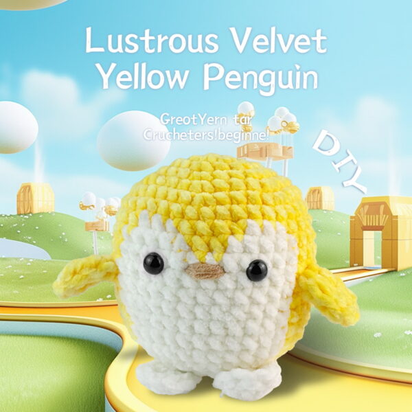 Crochet doll material pack - Soft and cute penguin