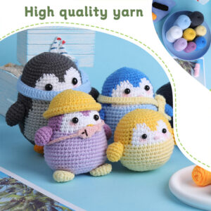O1CN01yy7h8u1hW7e0k5L11_!!2215856864284-0-cib New animal crochet material pack - Penguin family milk cotton ball yarn for DIY knitting of dolls as gifts