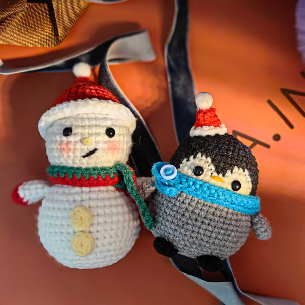 主图-03 Crochet kit - New Christmas Edition Hanger Knitting Material Pack - Christmas Penguin Snowman Handmade Knitted Yarn Ball - DIY