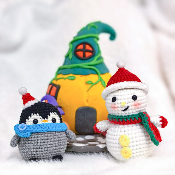 主图-04 Crochet kit - New Christmas Edition Hanger Knitting Material Pack - Christmas Penguin Snowman Handmade Knitted Yarn Ball - DIY