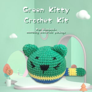 Crochet material pack - Cute cat yarn crochet DIY gift - Cute decorative item material pack