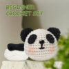 主图-06 Crochet material pack - Cute panda yarn for crochet DIY gift - Cute decorative item material pack