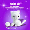 Beginner's knitting material pack - Cute white cat crochet knitting set