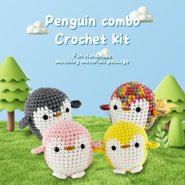 主图-06 Best-selling beginner crochet doll kit - Cute Penguin