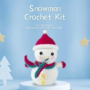 Christmas snowman knitting kit for handmade dolls - crochet DIY project