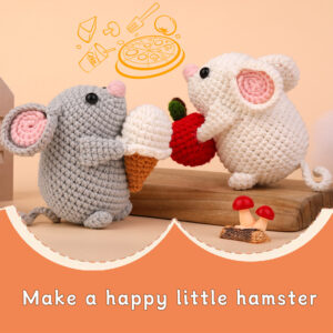 Crochet material pack, two mice, new style, DIY cute animal gift, lovely decorative item