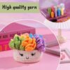 主图-06 New product - six-color woven plant pot coasters for decoration. Handmade DIY knitting material package.