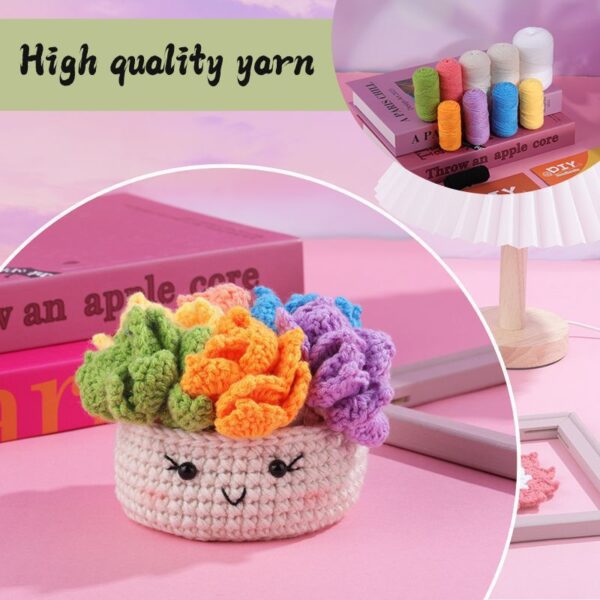 主图-06 New product - six-color woven plant pot coasters for decoration. Handmade DIY knitting material package.
