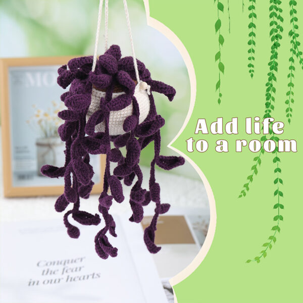 Crochet material bag hanging basket series purple and white moon balcony decoration pendant DIY handmade decoration best-selling new product