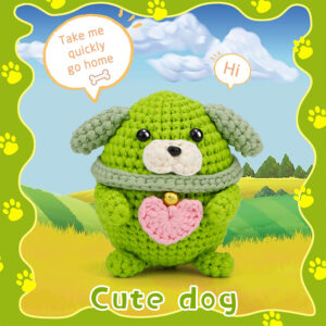 Crochet material pack - avocado-colored core cotton dog DIY doll display item decoration