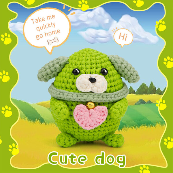 Crochet material pack - avocado-colored core cotton dog DIY doll display item decoration