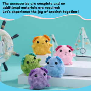 主图-06 DIY crochet material pack - Salamander keychain, cute little pendant, colorful doll, small gift, for giving as a present, new style, hot sale