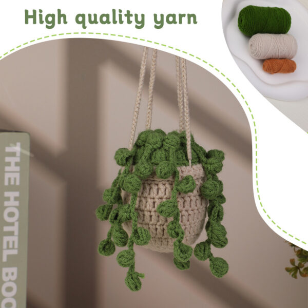 Hand-knitted Autumn Fragrance Green Bean Bean Hanging Basket Decorative Kit Knitting Needle Materials Pack