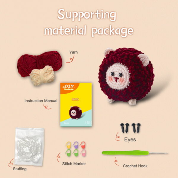 主图-07 Crochet material pack - Animal series - Yarn for crochet - DIY gift - Cute figurine material pack