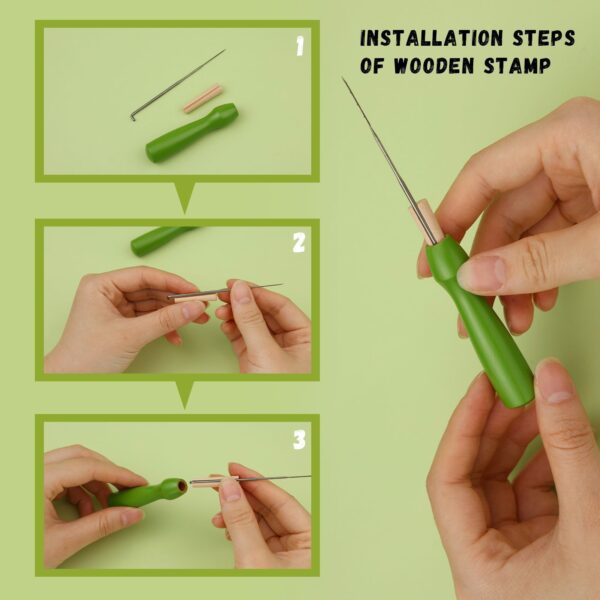 4-piece small cactus potted plants set. Handmade wool felt craft kit. Includes English instruction manual.