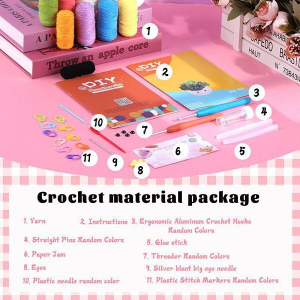 主图-07 New product - six-color woven plant pot coasters for decoration. Handmade DIY knitting material package.