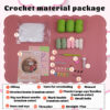 New DIY Sparkling Purple Hearted Cotton Puppy Handmade Crochet Animal Wool Knitting Doll Materials Pack