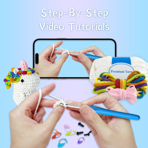 Crochet kits for beginners: Genuine Cotton Unicorn Crochet Set