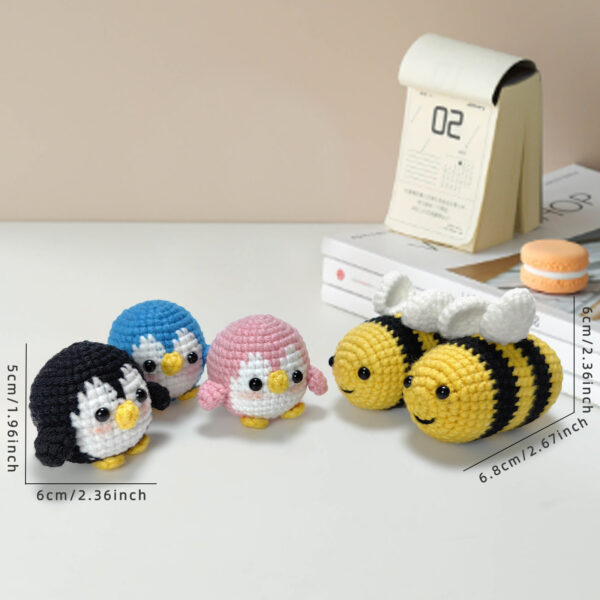 Bees and Penguins Crochet Kit for Making Handmade Dolls - DIY Crocheting Project