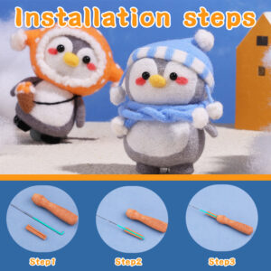 New wool felt DIY material pack for the "Plumpie Penguin" series - adorable decorative ornaments