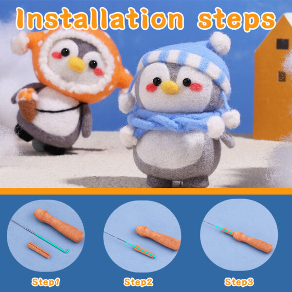 主图-08 New wool felt DIY material pack for the "Plumpie Penguin" series - adorable decorative ornaments