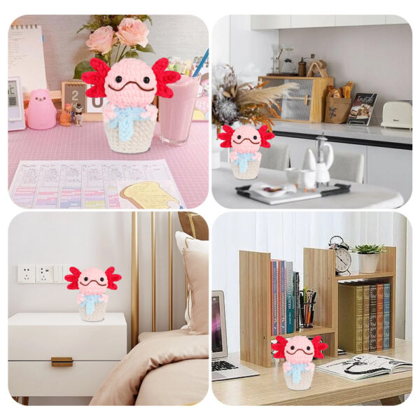 New crochet material pack for knitting handcrafted salamander potted plant doll, fine-spun wool yarn, handmade gift decoration