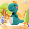 Handmade knitted cute dinosaur figurine decorative item yarn crochet material package