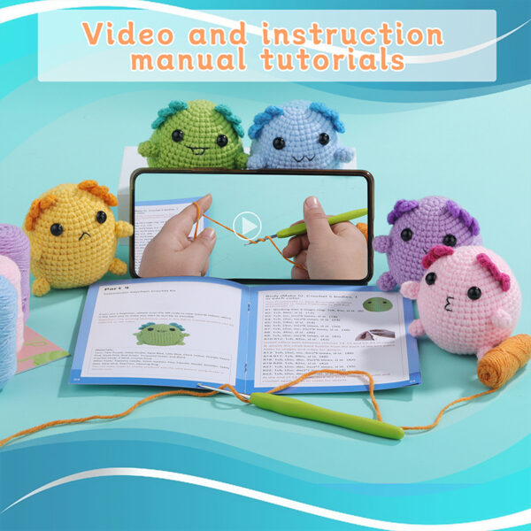 DIY crochet material pack - Salamander keychain, cute little pendant, colorful doll, small gift, for giving as a present, new style, hot sale