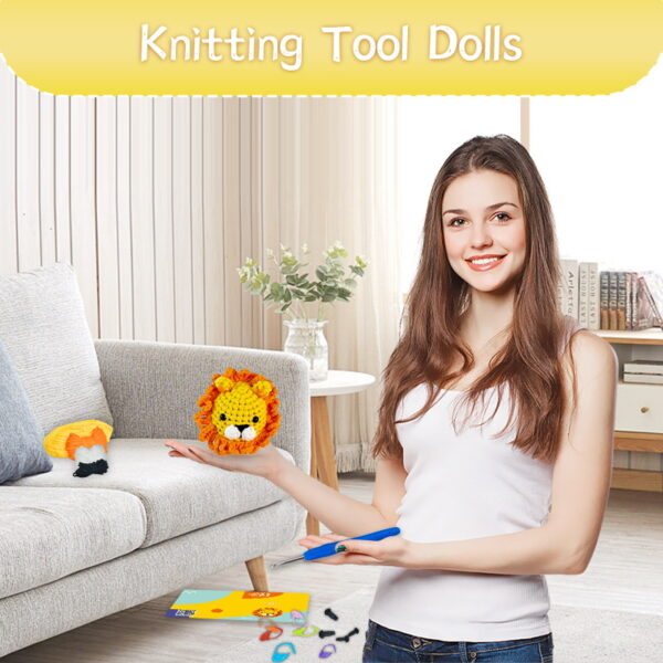 主图-09 Crochet material pack - Animal series - Yarn for crochet - DIY gift - Cute ornament