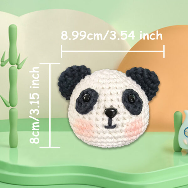 主图-09 Crochet material pack - Cute panda yarn for crochet DIY gift - Cute decorative item material pack