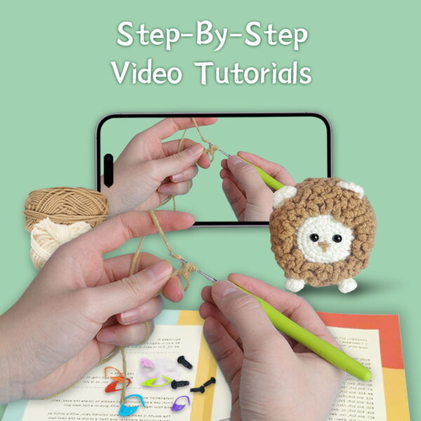 主图-09 Crochet material pack - Animal series - Yarn for crochet - DIY gift - Cute figurine material pack