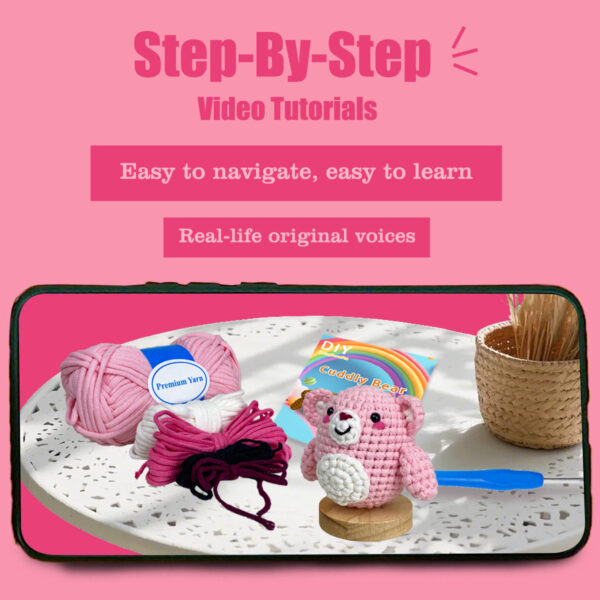 主图-09 Beginner's Handmade Weaving DIY Kit - Pink Bear