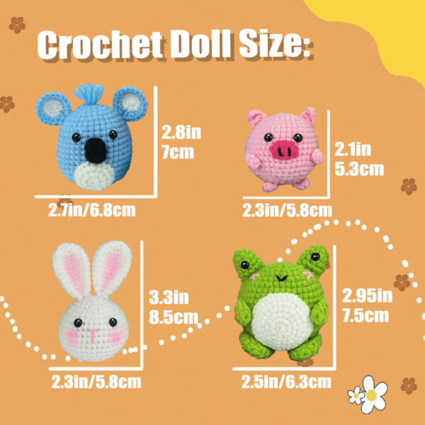 主图-09 Frog, Rabbit, Koala Crochet Material Pack for Crocheting Dolls, Handmade DIY Knitting Materials