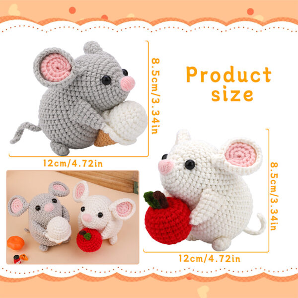 主图-09 Crochet material pack, two mice, new style, DIY cute animal gift, lovely decorative item