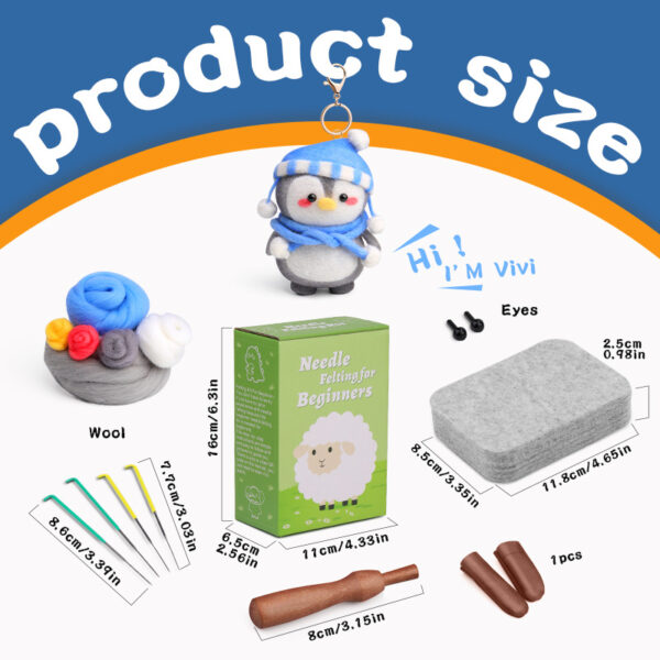 主图-09 New wool felt DIY material pack for the "Plumpie Penguin" series - adorable decorative ornaments