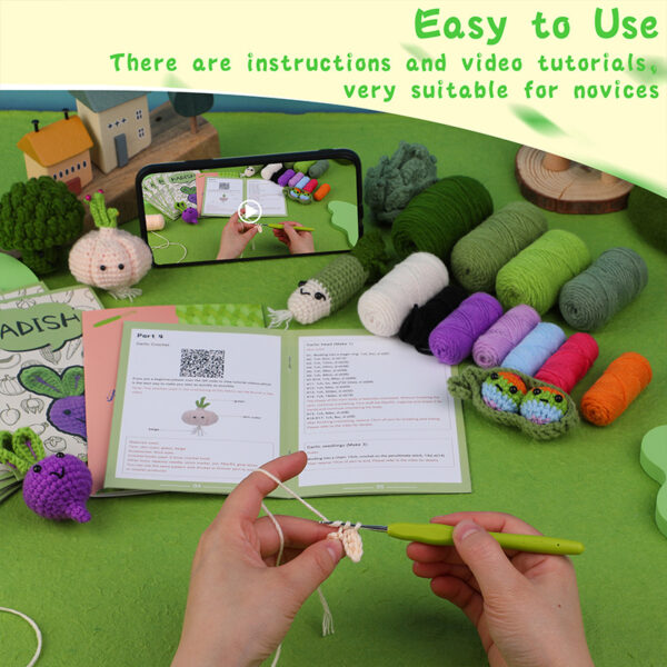主图-09 New vegetable crochet material pack for DIY handmade cotton and wool children's dolls