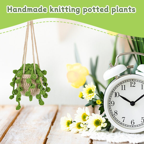 Hand-knitted Autumn Fragrance Green Bean Bean Hanging Basket Decorative Kit Knitting Needle Materials Pack