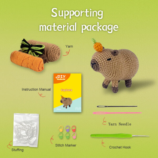 主图-10 Capybara crochet material pack for handmade doll crochet DIY