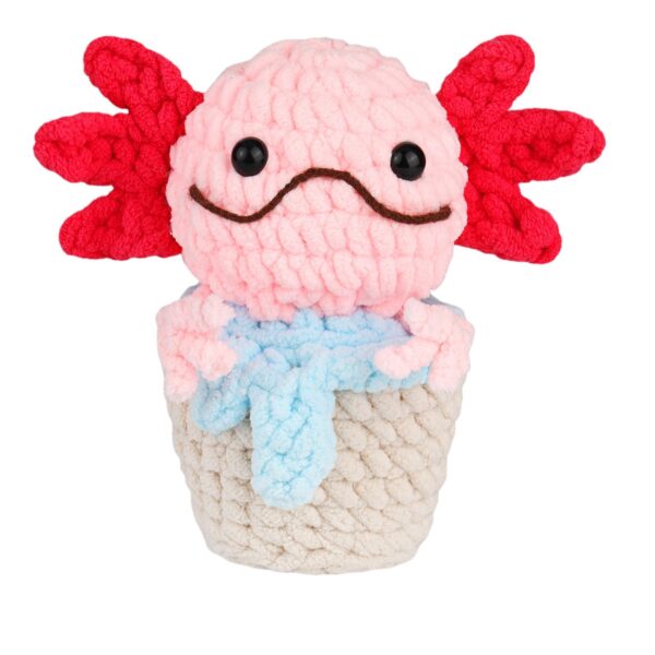 New crochet material pack for knitting handcrafted salamander potted plant doll, fine-spun wool yarn, handmade gift decoration