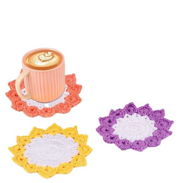 主图-10 New product - six-color woven plant pot coasters for decoration. Handmade DIY knitting material package.