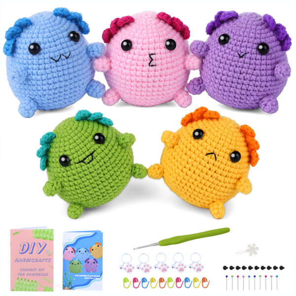 DIY crochet material pack - Salamander keychain, cute little pendant, colorful doll, small gift, for giving as a present, new style, hot sale