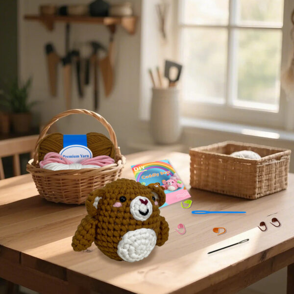 Beginner's Handmade Weaving Materials Pack - DIY Handmade Weaving Brown Little Bear