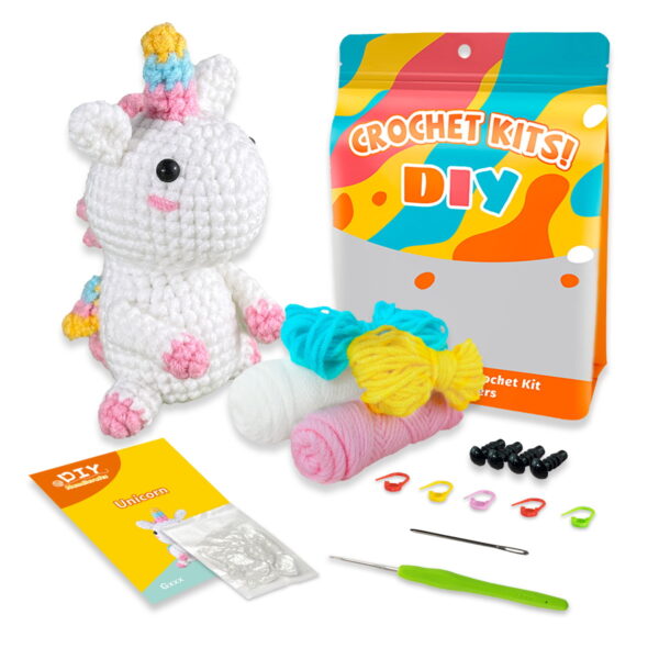 Unicorn Crochet Kit Materials Pack - Amazon Bestseller - Handmade Knitting DIY